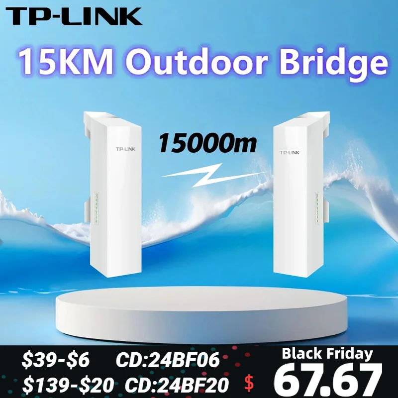 TP-LINK Gigabit Wireless Bridge 15KM 1pcs 11AC 867Mbps 5GHz Wireless Access Point Passive PoE  Repeater