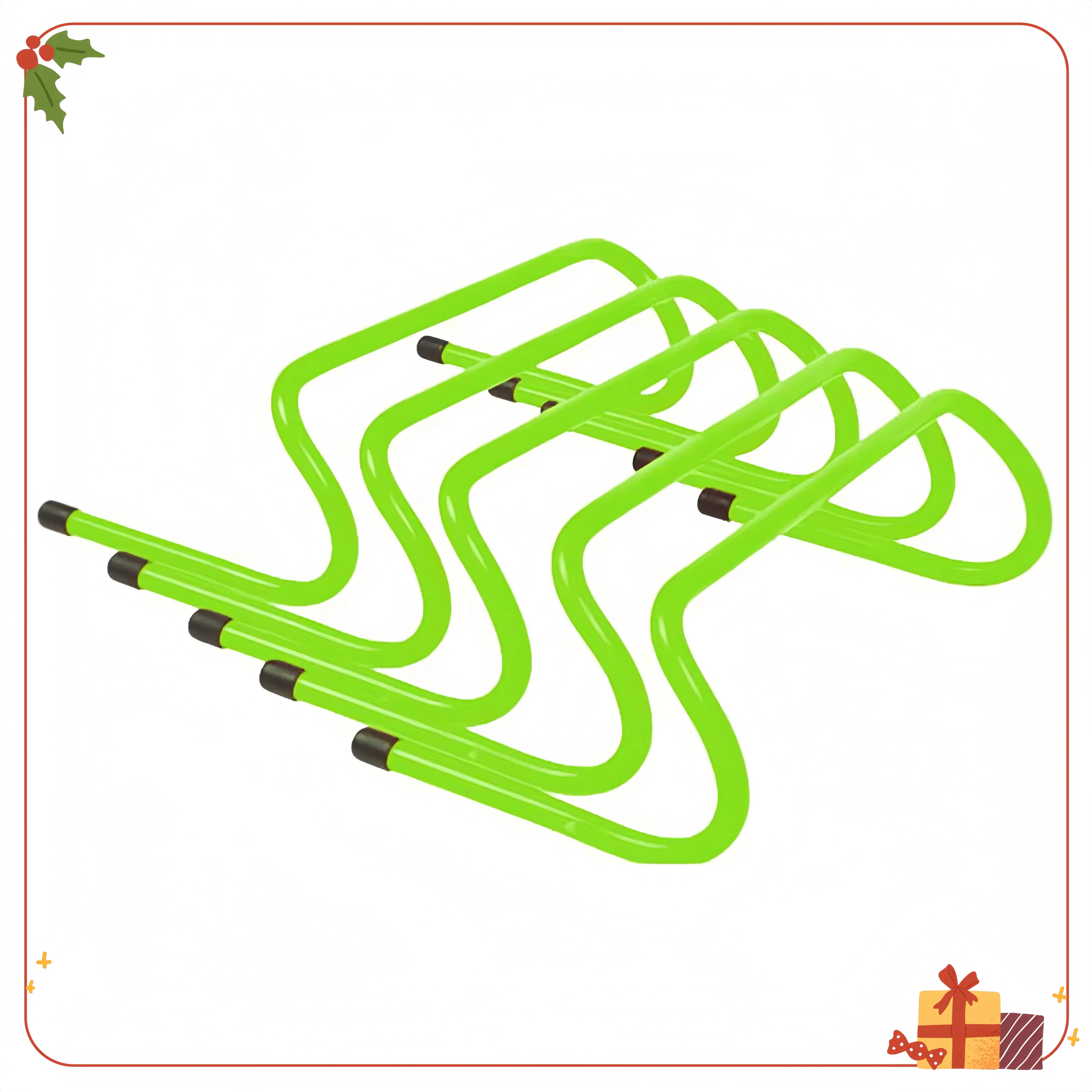 6" Soccer Training Adjustable Agility Speed Training Hurdles (Pack of 5, Light Green)