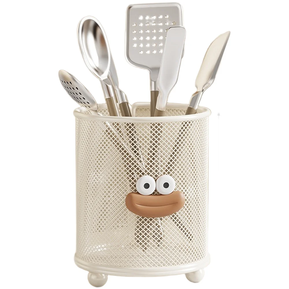 Küchenutensilien-Aufbewahrungshalter zur Wandmontage für Stäbchen und Löffel, Eisenregal mit minimalistischem Finish, 13,5 x 13,5 x 16 cm