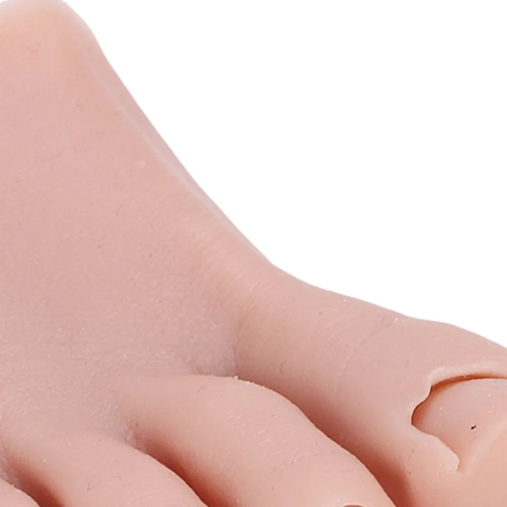 Soft Silicone Silicone Practice Foot Left/Right Dark Skin Half Foot Mannequin Prosthetic Tool Nail Art Training Foot