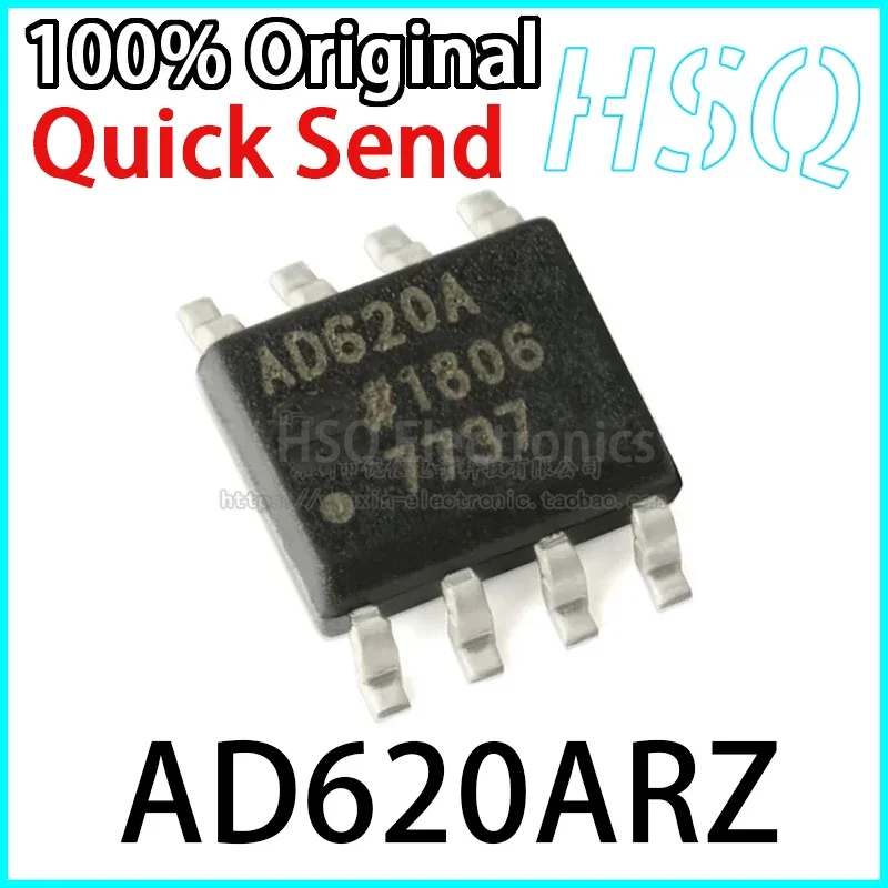 1PCS AD620ARZ AD620AR AD620A Low-power Instrument Amplifier Chip Packaging SOP8 Brand New Original