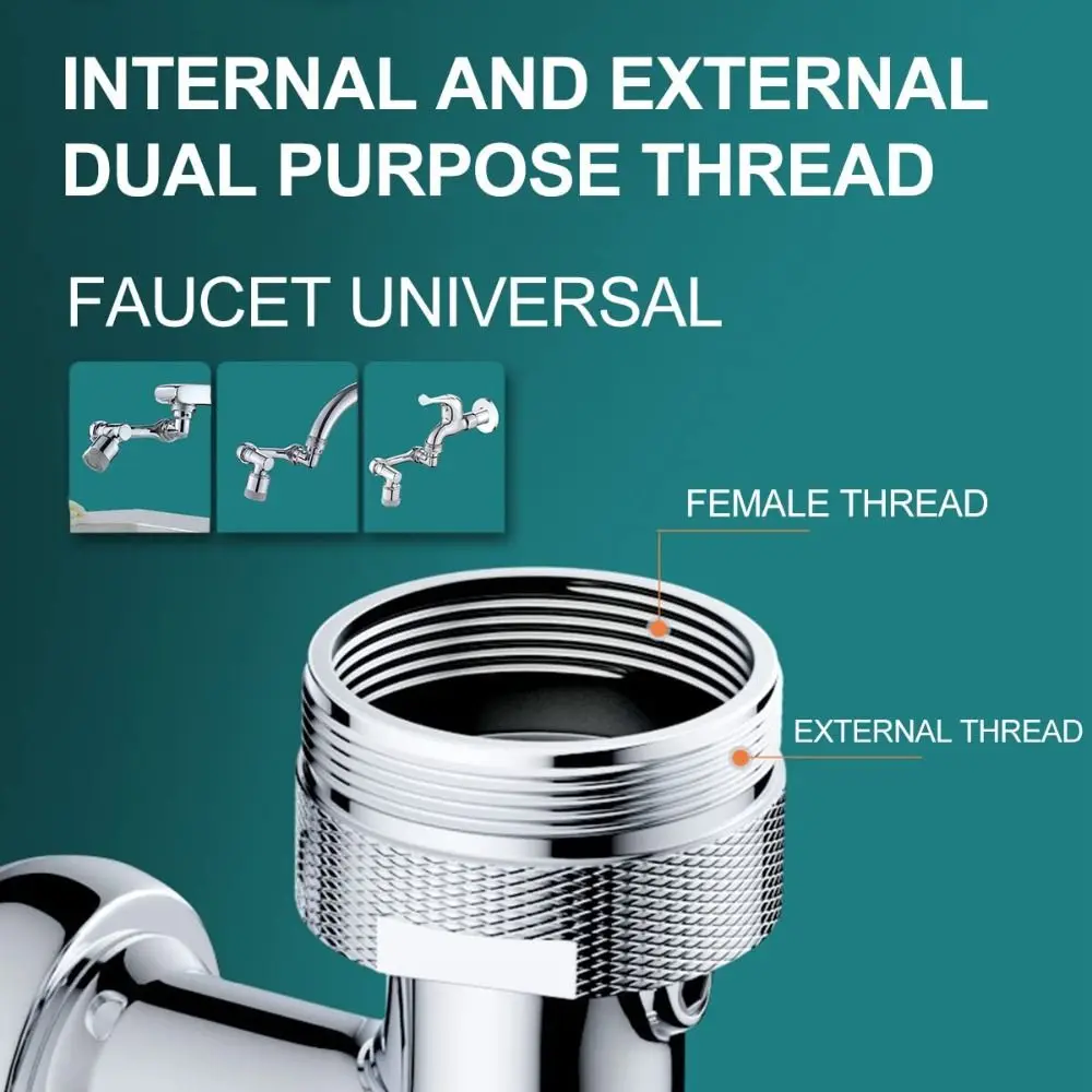 Rotatable Faucet Extender with Filter Dual Mode Rotating Faucet Joint Alloy Sprayer Head Swivel Faucet Attachment Universal