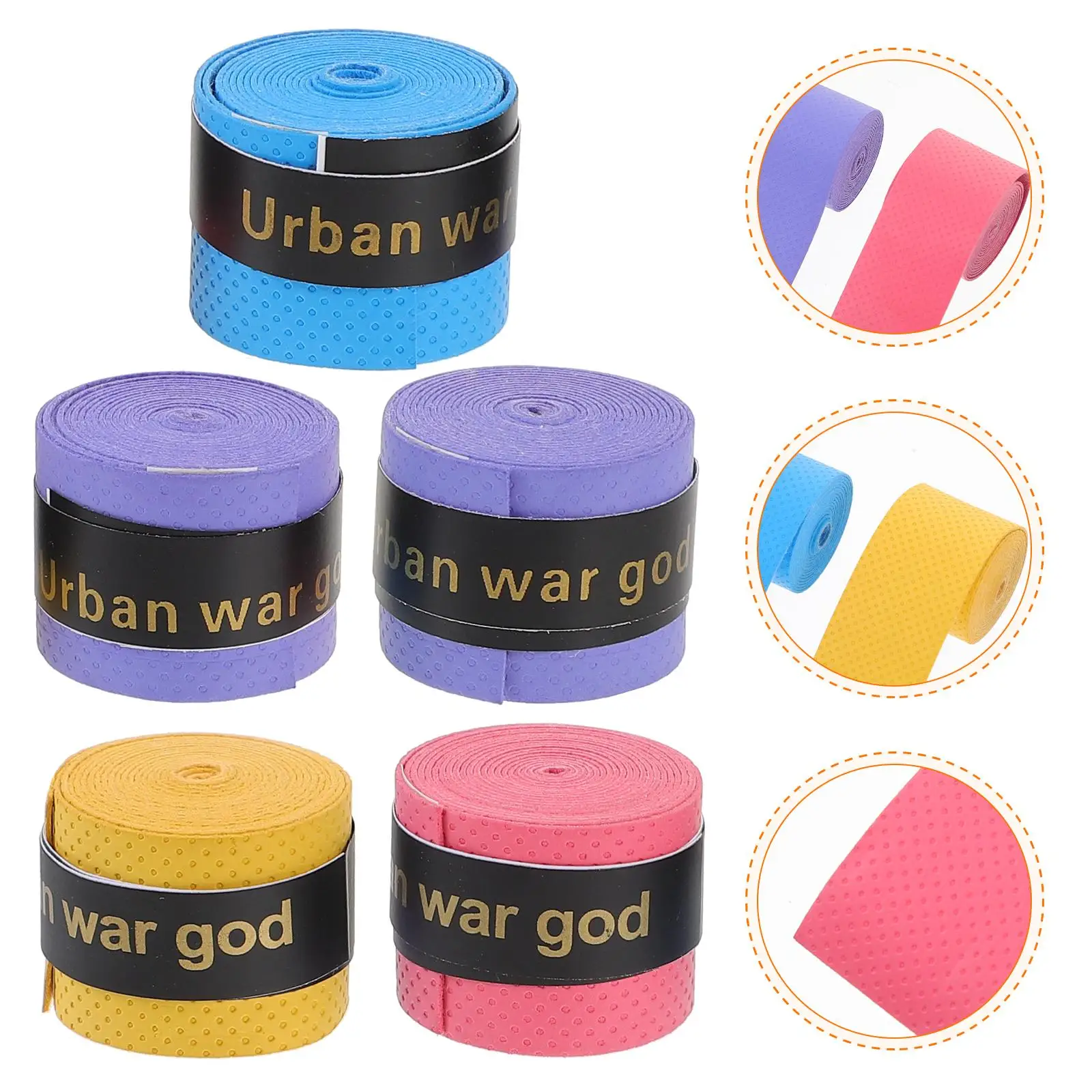 PU Absorbent Anti Slip Grip Strap Tennis Badminton Racket Grip Fishing Rod Handle Bicycle Handlebar Grip Accessory Sport Protect