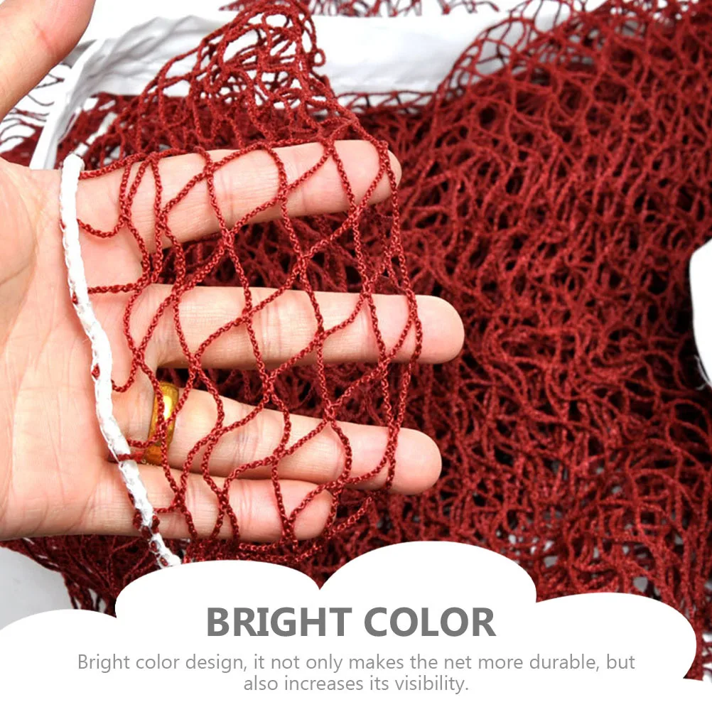 

Lightweight Nylon Badminton Net Foldable Portable Sports Net Durable Bright Color Small Square Mesh Easy Fixing Corners Indoor