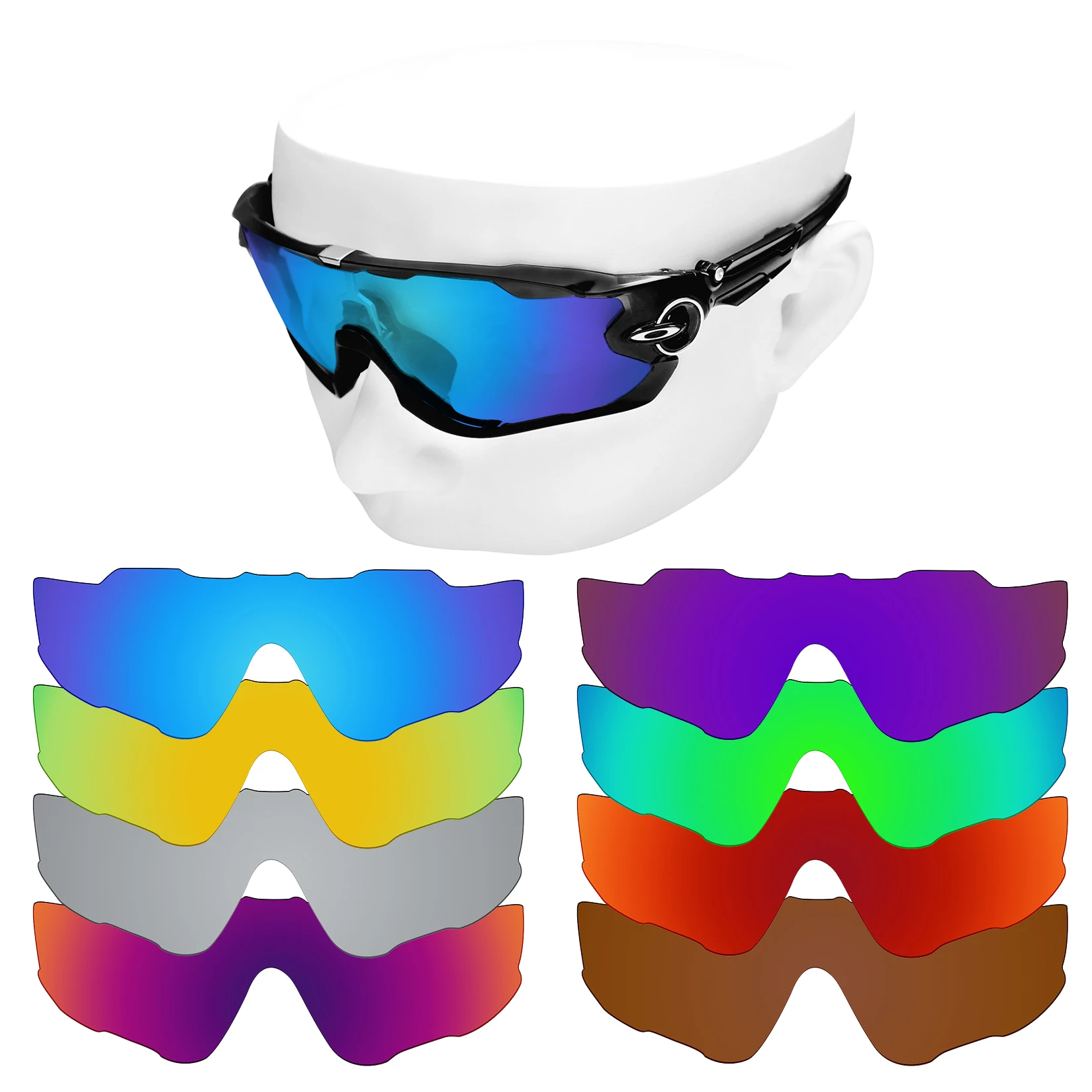 OOWLIT Polarized Lenses Replacements For Oakley Jawbreaker OO9290 Sunglasses - Multi Colors(Lens Only)