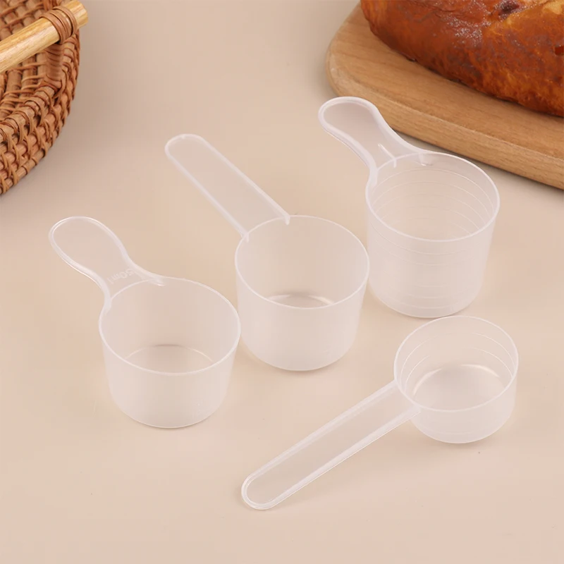 10Pcs 15/25/30/35g Transparent Plastic Milk Powder Spoon With ML Graduated Kitchen Baking Measuring Spoon