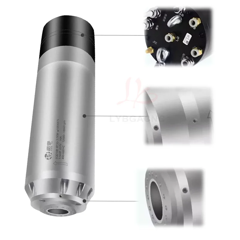 LY Ronde Vorm Spindel Waterkoeling Spindel Motor CNC Router Graveren Freesmachine Onderdelen Optioneel 3.5KW 5.5KW 7.5KW