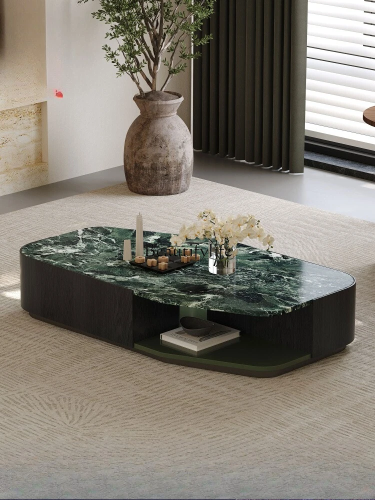 

Italian minimalist top luxury stone coffee table large flat-floor villa designer special-shaped coffee table light luxury high