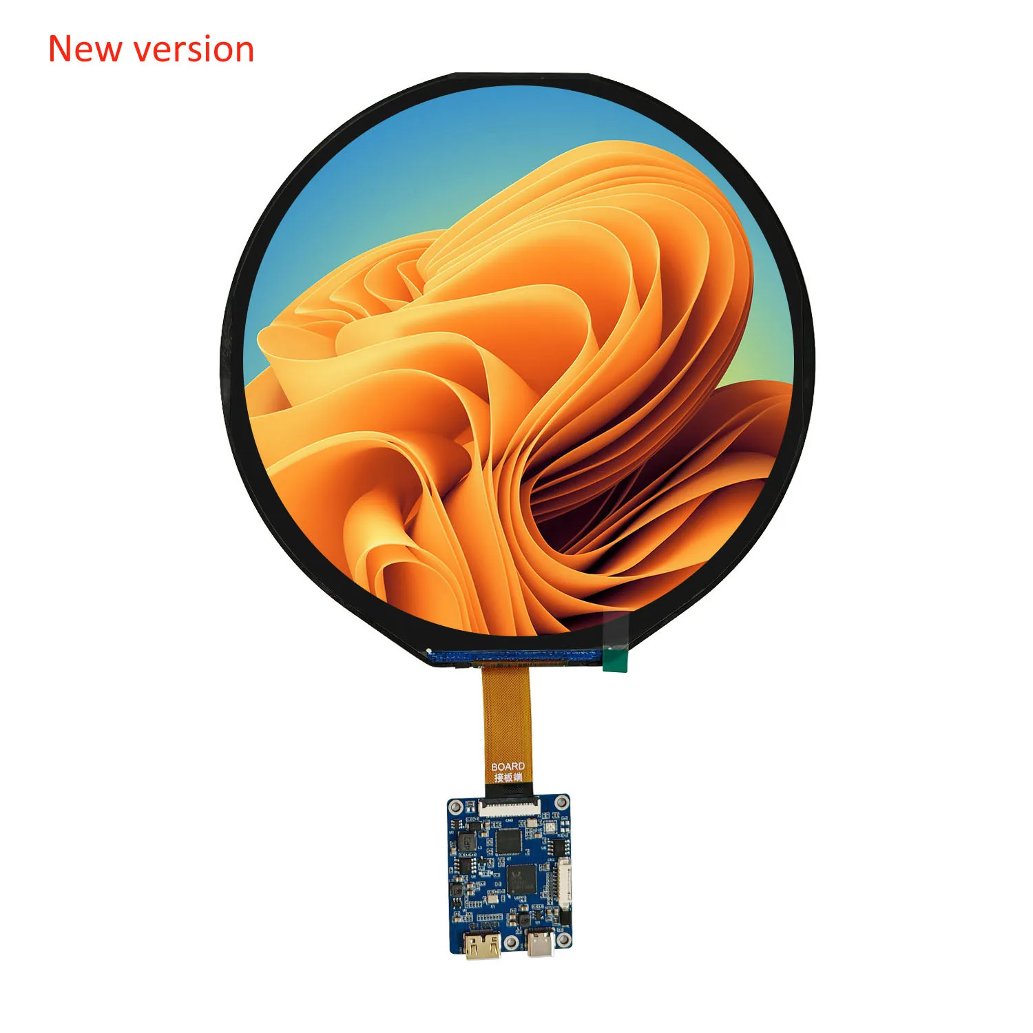 7 Inch Round LCD Screen TFT Circular Display IPS 1080x1080 MIPI interface 500nits High Brightness Panel With HDMI Driver Board
