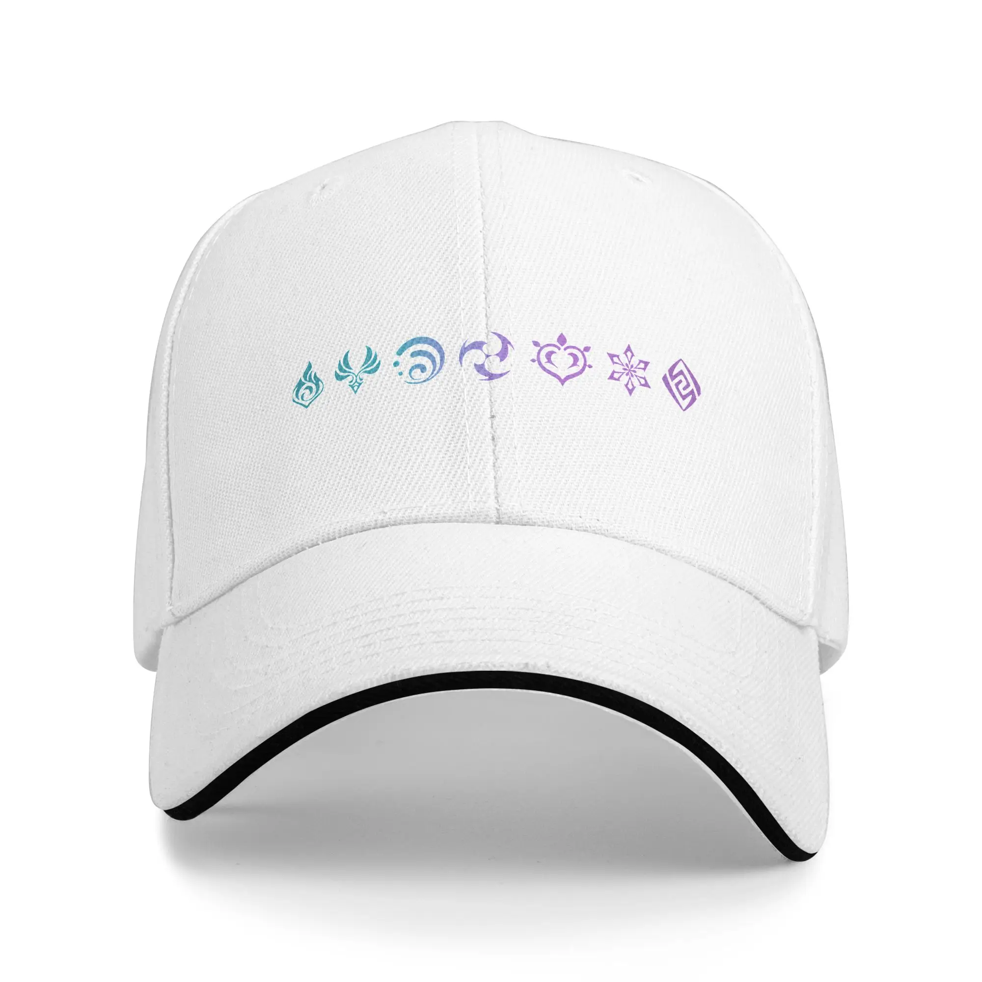 Genshin Impact Elements Classic Baseball Caps Hip Hop Paimon Anime Game Sandwich Hat Men Women Polyester Hats Cap Outdoor