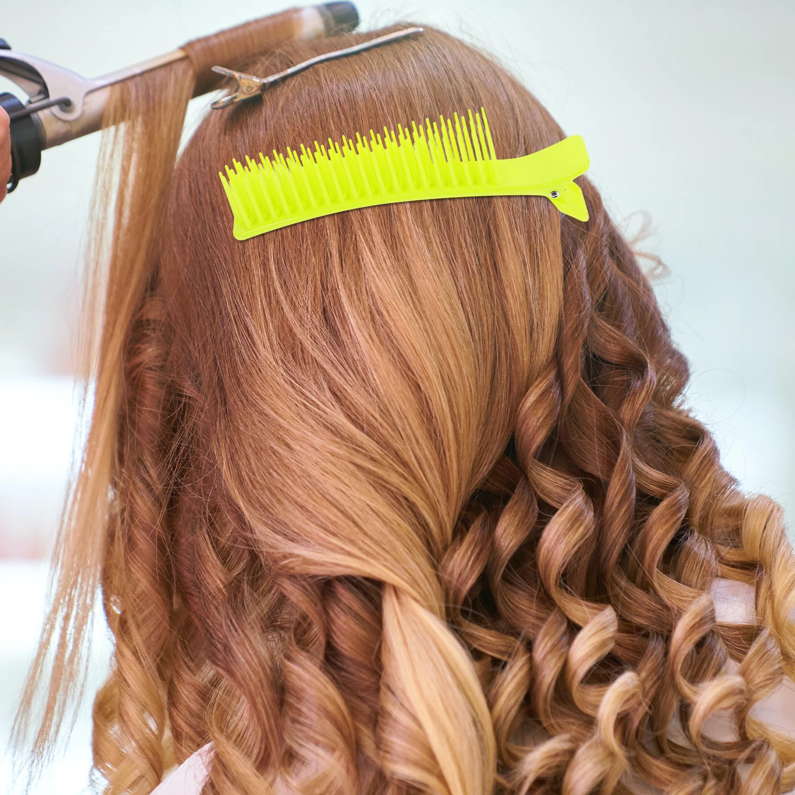 

2pcs Sectioning Hair Clips for Thick Neutral Stylist Salon Snap Green Comb Travel Use Durable Safe MultiPurpose