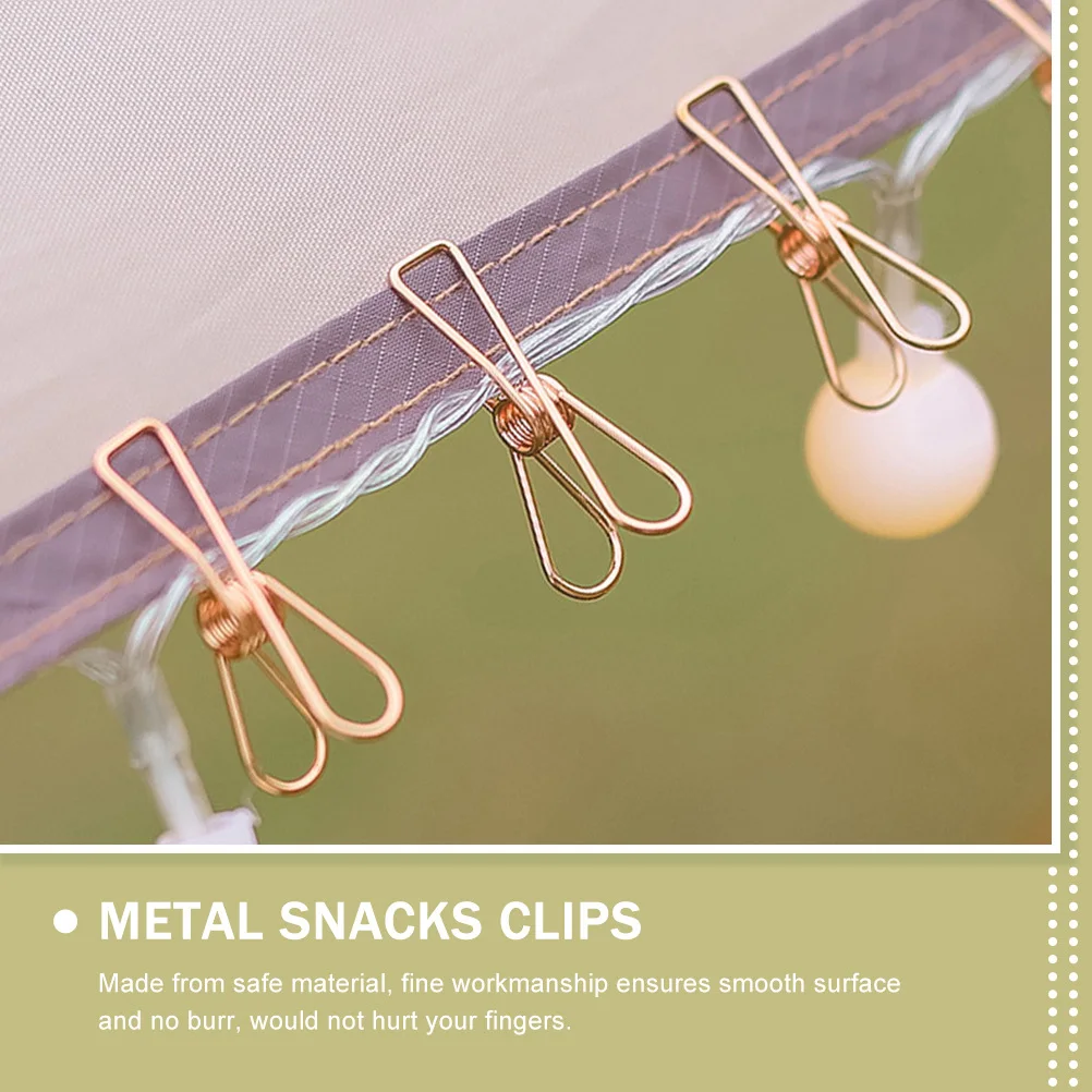 

30Pcs Strong Metal Clips Versatile Kitchen Clamps for Snack Bags Sealing and Tent Use Steel Clips Metal Clamps