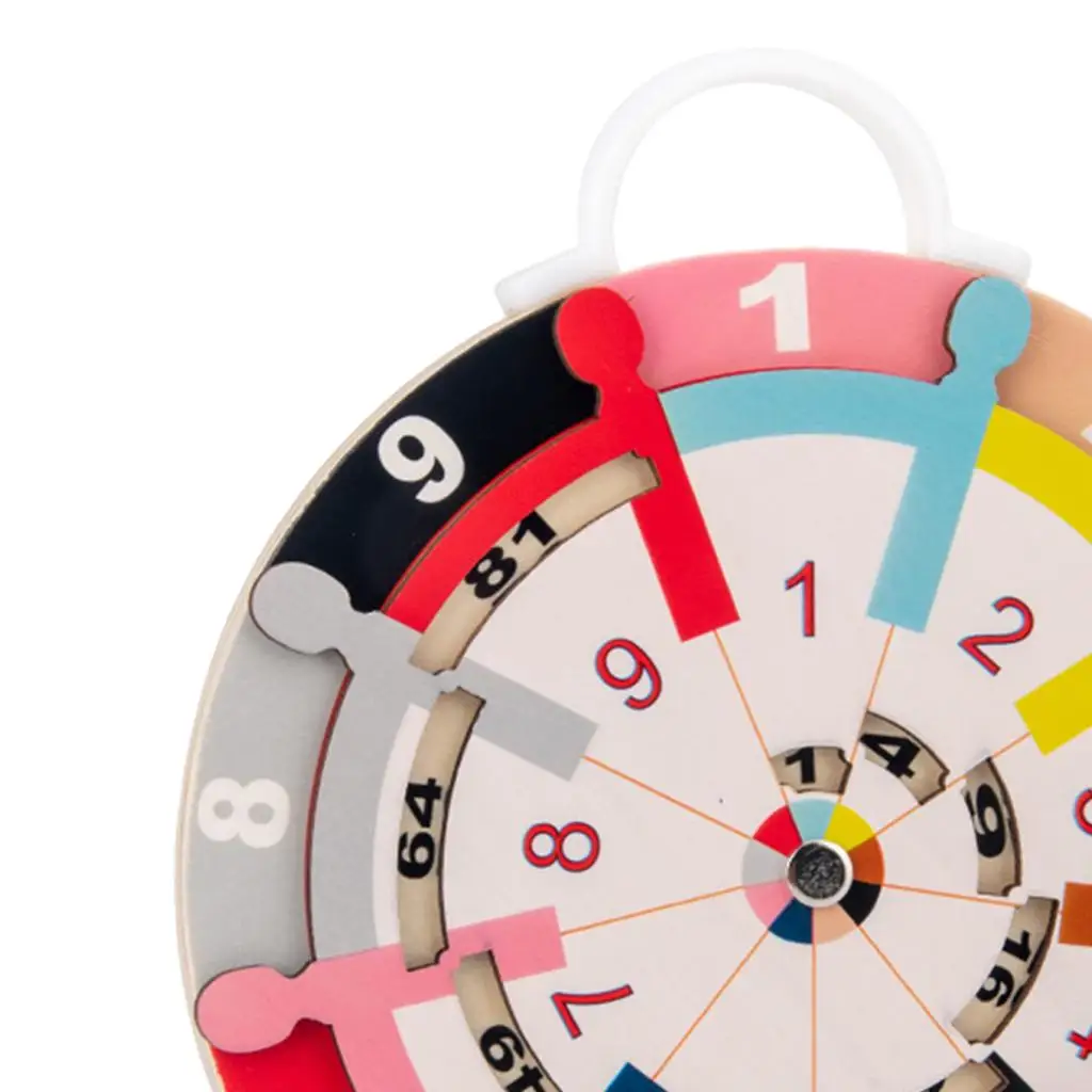 Colorful Wood Multiplication Turntable Plate Portable Early Learning Toy