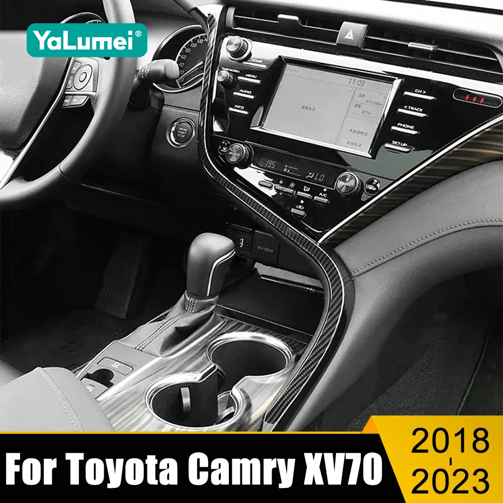 

Для Toyota Camry 70 XV70 2018 2019 2020 2021 2022 2023 гибридная центральная консоль автомобиля, накладка на приборную панель, наклейка, аксессуары