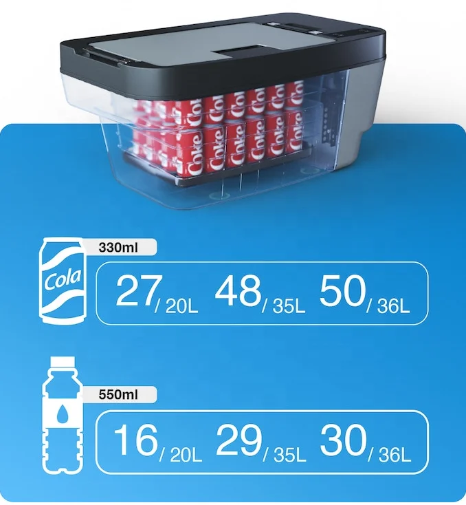 Model Y DC 12V 24V Car Fridge 35L Freezers Compressor Small Portable Car Fridges Design for Model Y Accessories