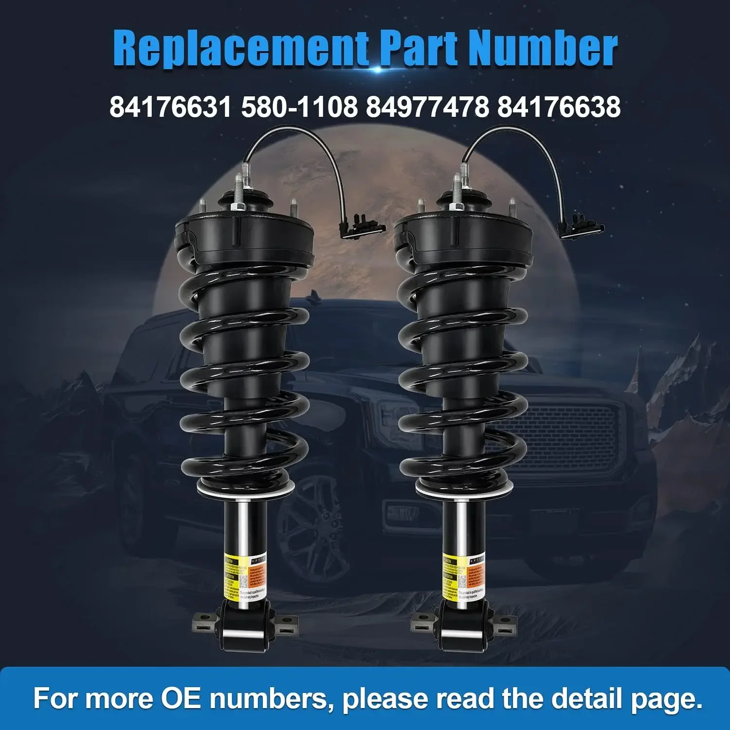 Pair Front Magnetic Shocks Absorber Assembly for GMC Yukon Denali Chevrolet Tahoe Suburban Escalade 2015-2021 84176631