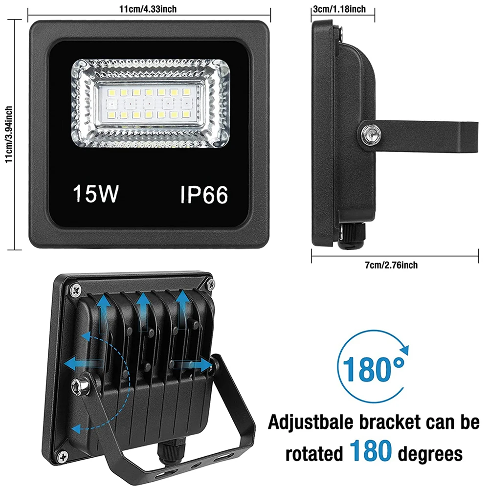 RGB Smart LED Floodlight Bluetooth APP Control Flood Light 15/25/50W Holiday Outdoor Stage Party Garden Lawn Landscape Spotlight