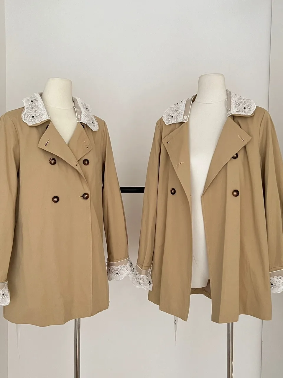 

Khaki Color Women's Coat 2025 Autumn Season Loose Casual Lace Collar Jaet Fem High ade Sensation Versatile Leisure Out...