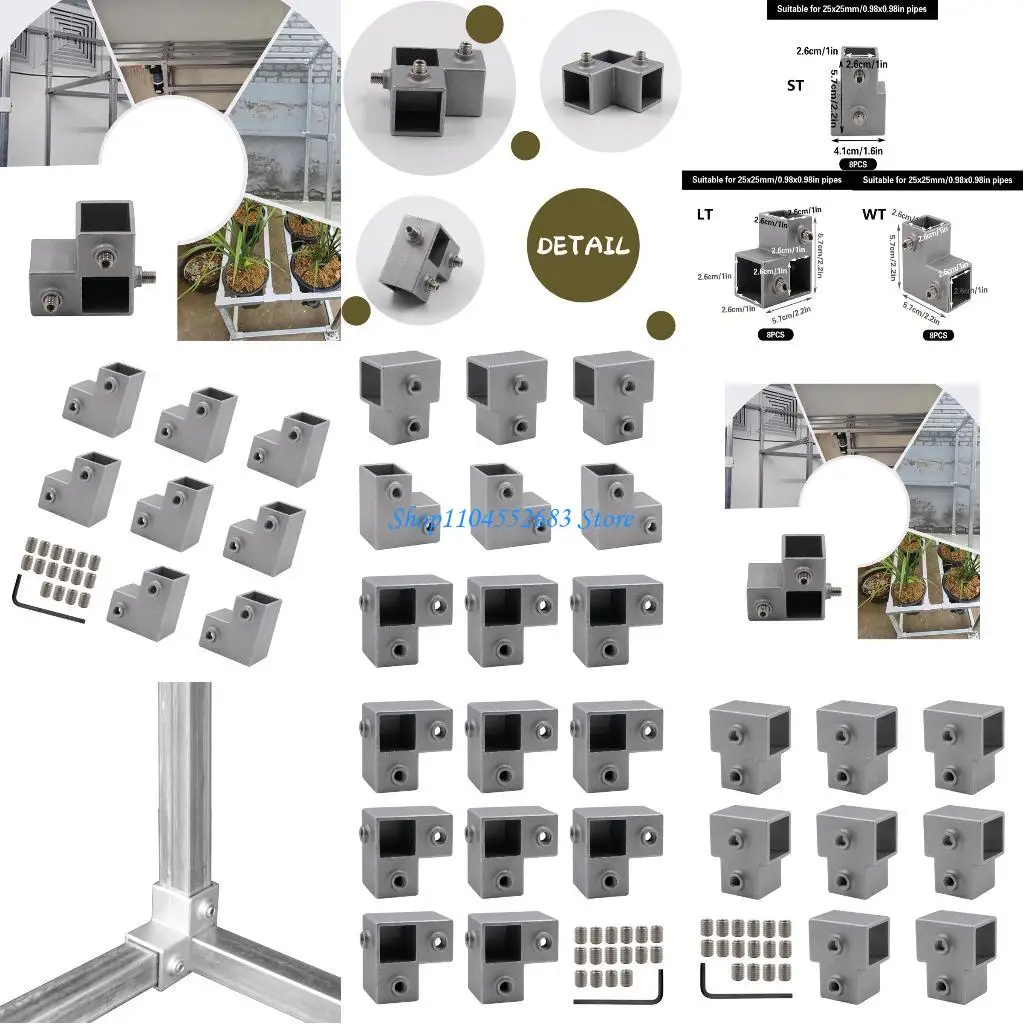 

Y6GD Aluminum Alloy T Joint Square Tube Connector Connection Fastener for Furniture Framing and Structural Support Enduring