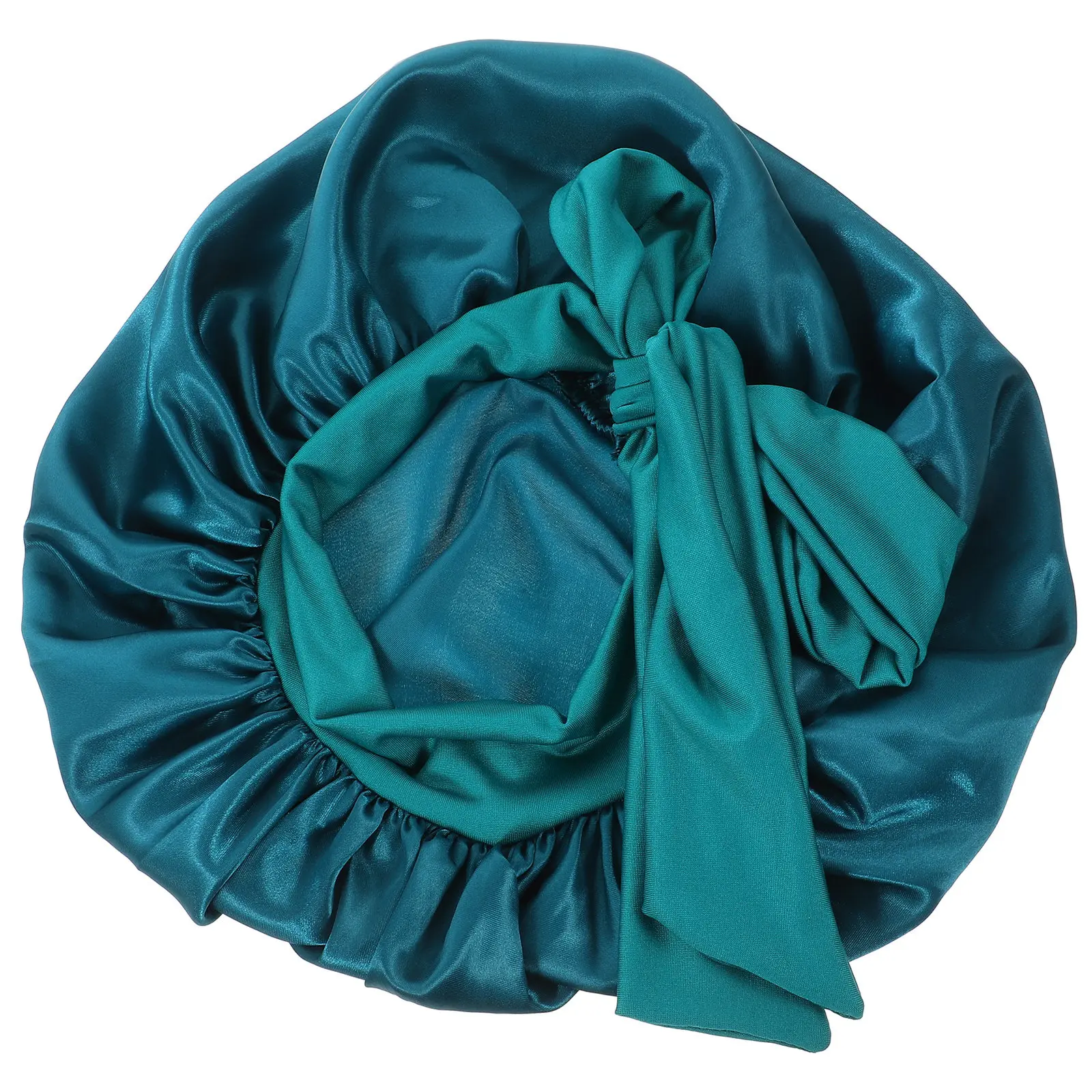 

Women Sleep Cap with Cute Bowknot Design Elastic Sleeping Bonnet Hat for Night Sleep Makeup Application Advertising Photoshoots