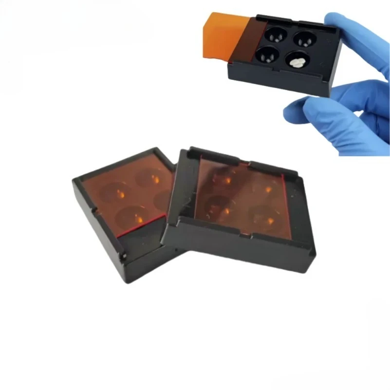 5pcs/pack 4-Slots Lab Resin Shade Light Box with Mixing Wells & Light-Proof Storage Case for Composite Curing, Shade Tool s