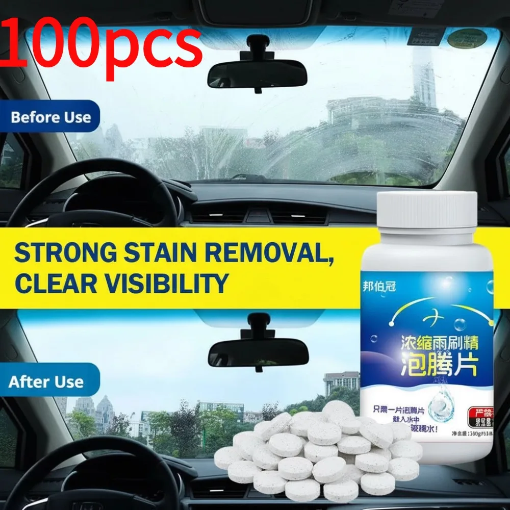 Car Windshield Washer Fluid Tablets,Solid Cleaner Concentrated Glass Water Effervescent Tablets Auto Windshield Cleaner