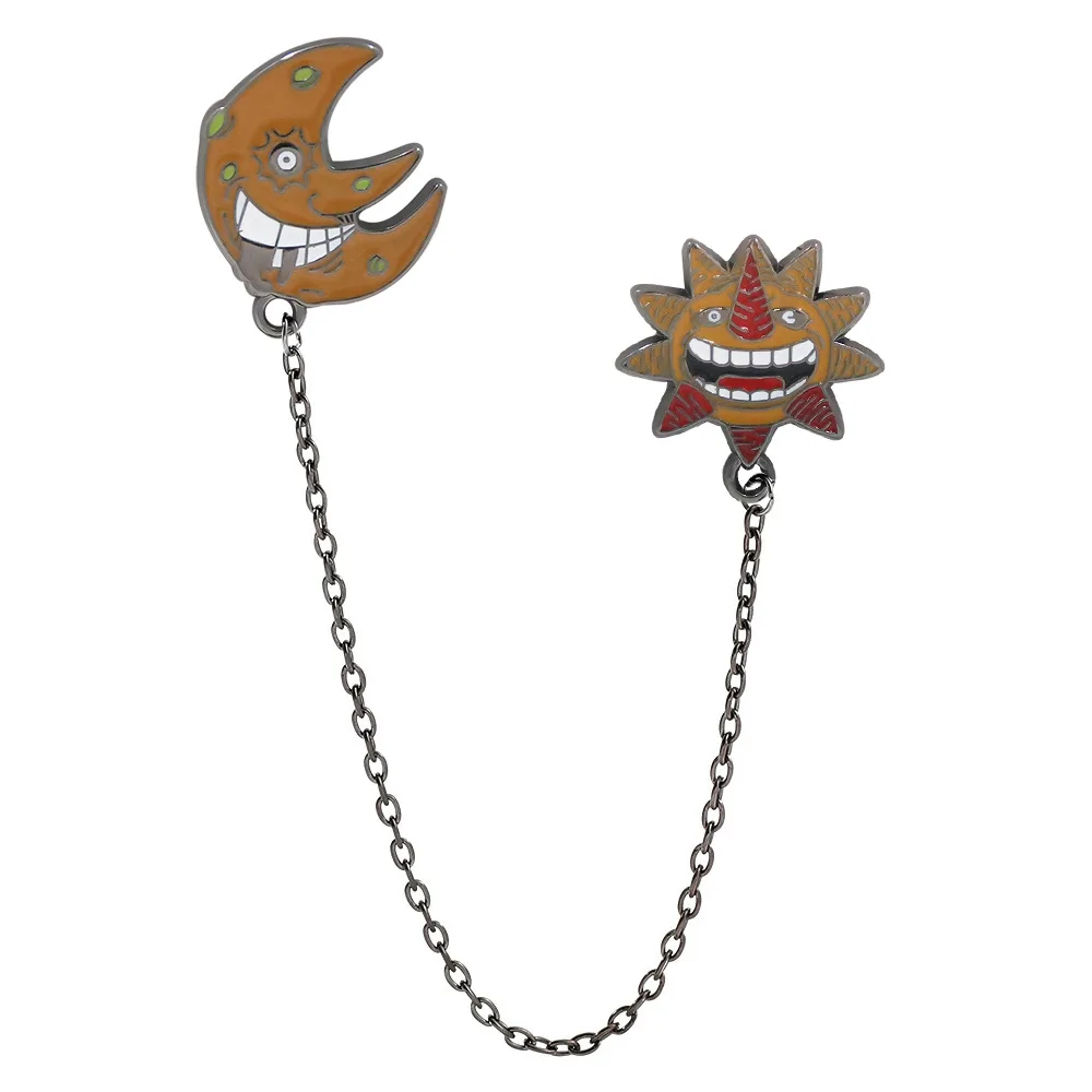 Anime Soul Eater Death the Kid Stuff Halloween Party Kostüme Zubehör DIY Schädel Schmuck Spiel Mond Sonne Pins Fans Sammlung – Detail 4