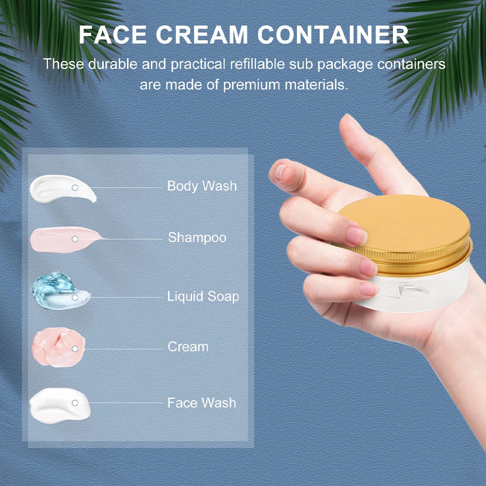 6 個ポータブルフェイシャルクリームサブボトル漏れ防止旅行容器メイクアップパッキングローション収納ボトル容器