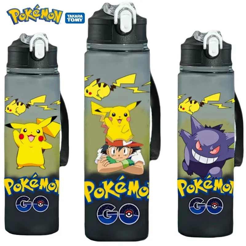 Hot Pokemon Pikachu Water Cup Portable Large Capacity Student Plastic Drink Bottles Outdoor Cycling Fitness Sport Water Cup Gift