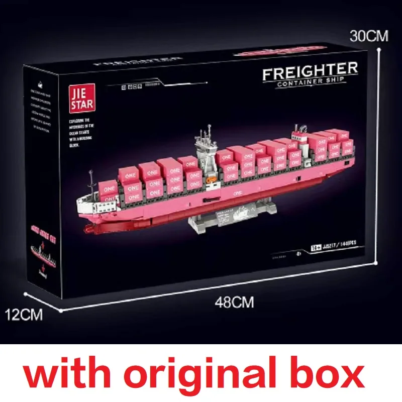 

Original Box JJ9217 Shipping Cargo Ship Building Blocks Assembling Container Boat Bricks Model Children's Toys Christmas Gift