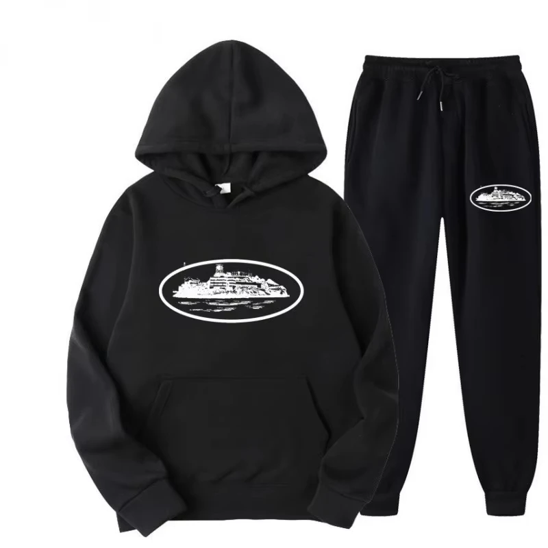 26 NICE Loose Unisex Fleece-lined Printed Sweatshirt Hoodie Set Devil Prisoner Pattern Eco-Friendly Soft Comfortable Casual Wear