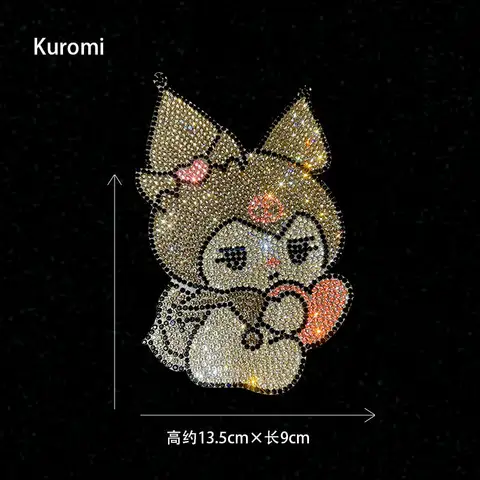 Mode Hello Kitty Kuromi My Melody Cinnamoroll Purin Gör-det-själv Bil Strass Klistermärke Kawaii Glänsande Tecknad Kristall Smycken Dekor Leksak 8 best sales Hello Kitty bilklistermärke - №5