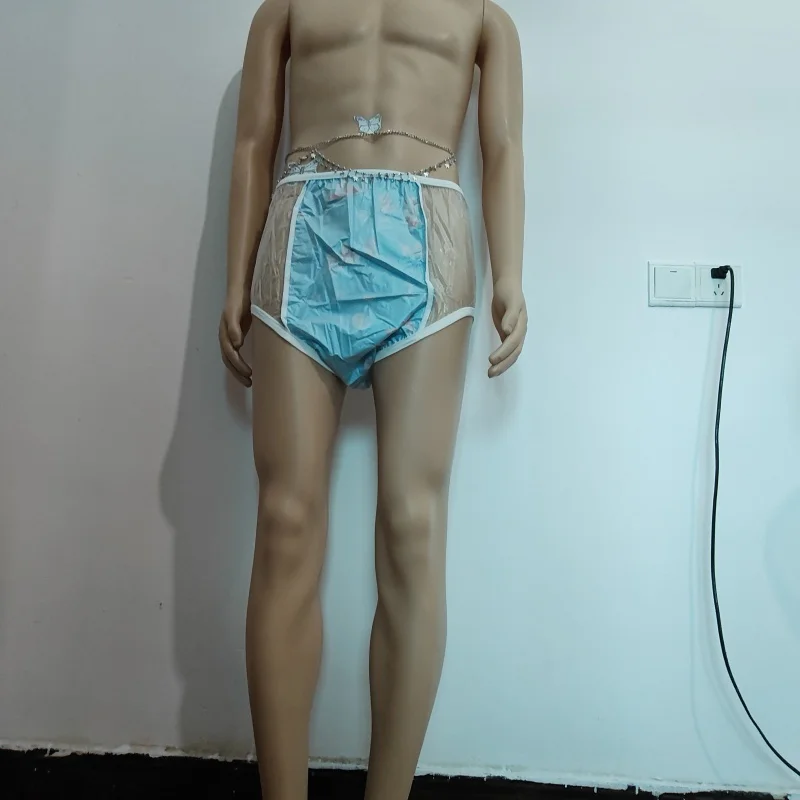 

Прозрачные трусы ABDL из ПВХ, мягкие многоразовые водонепроницаемые подгузники для взрослых и детей, пальто, трусики для недержания, фетиш-трусы
