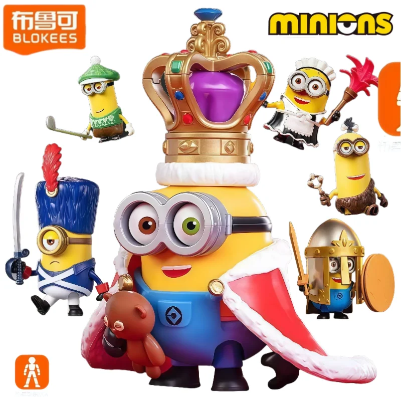 뉴 블로키즈 미니언즈 DIY 블록 장난감 오토 밥 미니언즈 모델 키트 액션 피규어 노란색 귀여운 인형 조립 장난감