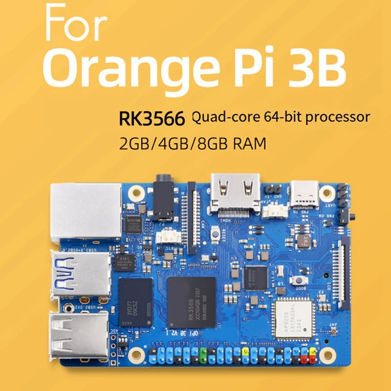 Módulo de placa de desenvolvimento dn para placa de desenvolvimento orange pi 3b laranja pi 3b quad core rk3566 suporte módulo emmc