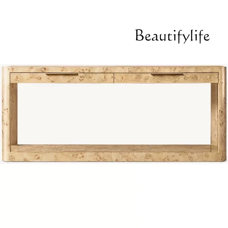 

American porch foyer partition porch cabinet supply table solid wood modern simple case tree tumor veneer table