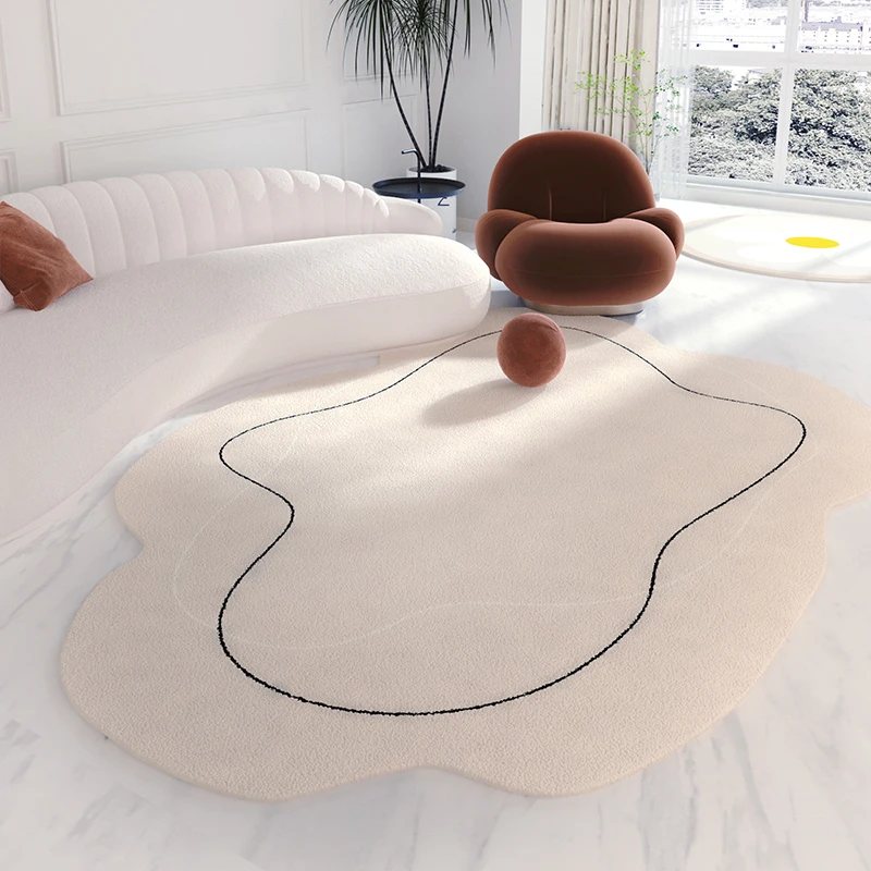 Irregular Thicken Soft Plush Carpets Cloakroom Dressing Table Rug Home Living Room Decoration Rugs Bedroom Decor Bedside Carpet