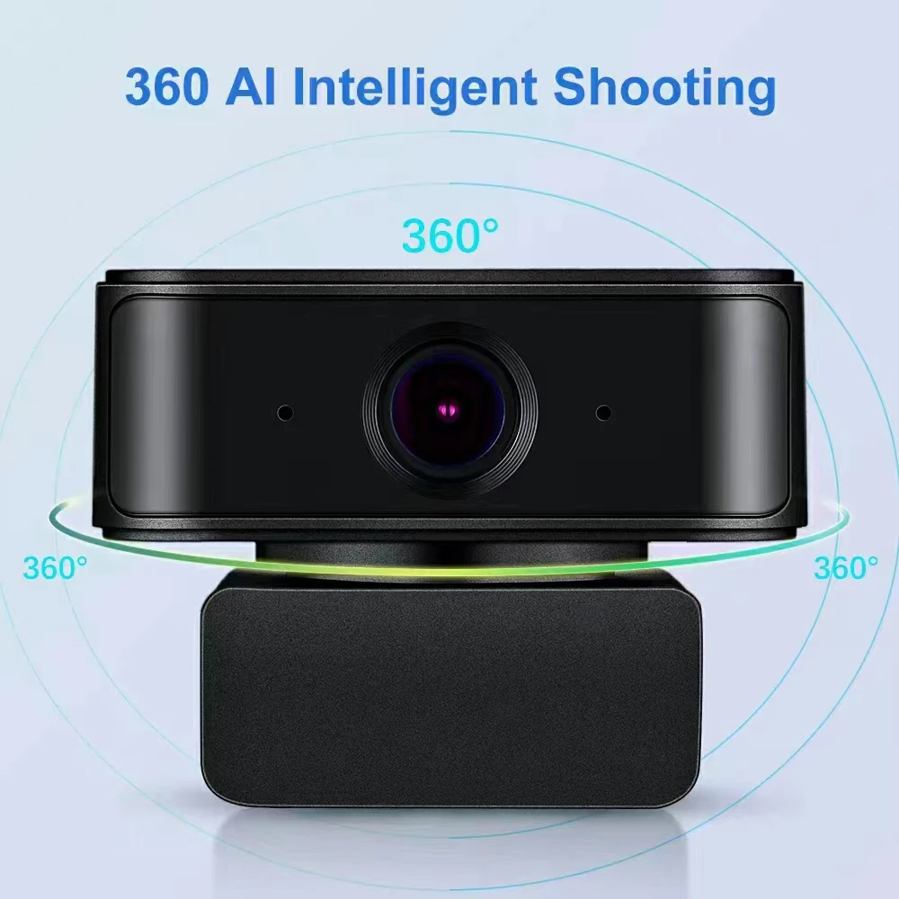 

360 Degree AI 2MP Webcam 1080P Tracking Wireless USB Webcam For Boardcast Online Teaching Video Camera PC Laptop Digital Camera