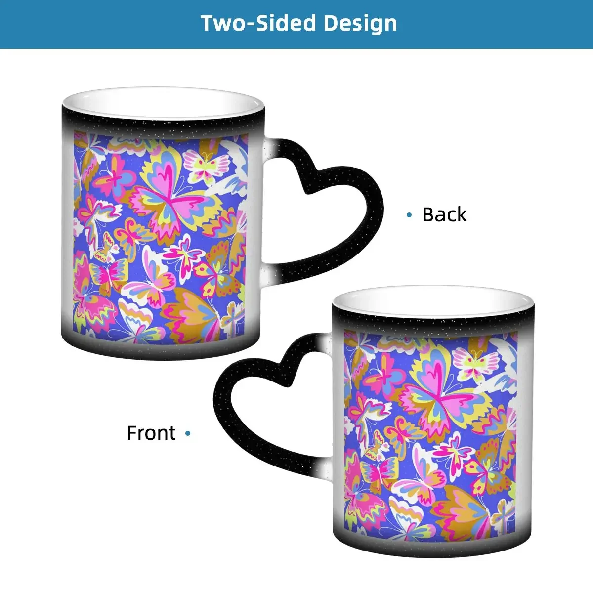 Colorful Butterfly Mug Funny Ceramic Coffee Cups Tea Mugs Milk Cup Drinkware Gifts for Woman Man
