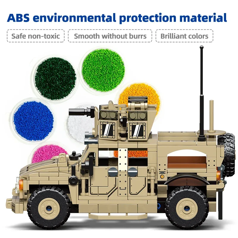 418PCS Military Fighting Vehicle WW2 Model Building Blocks Army Military Weapon Vehicle Figures Bricks Toys for Kids Gifts