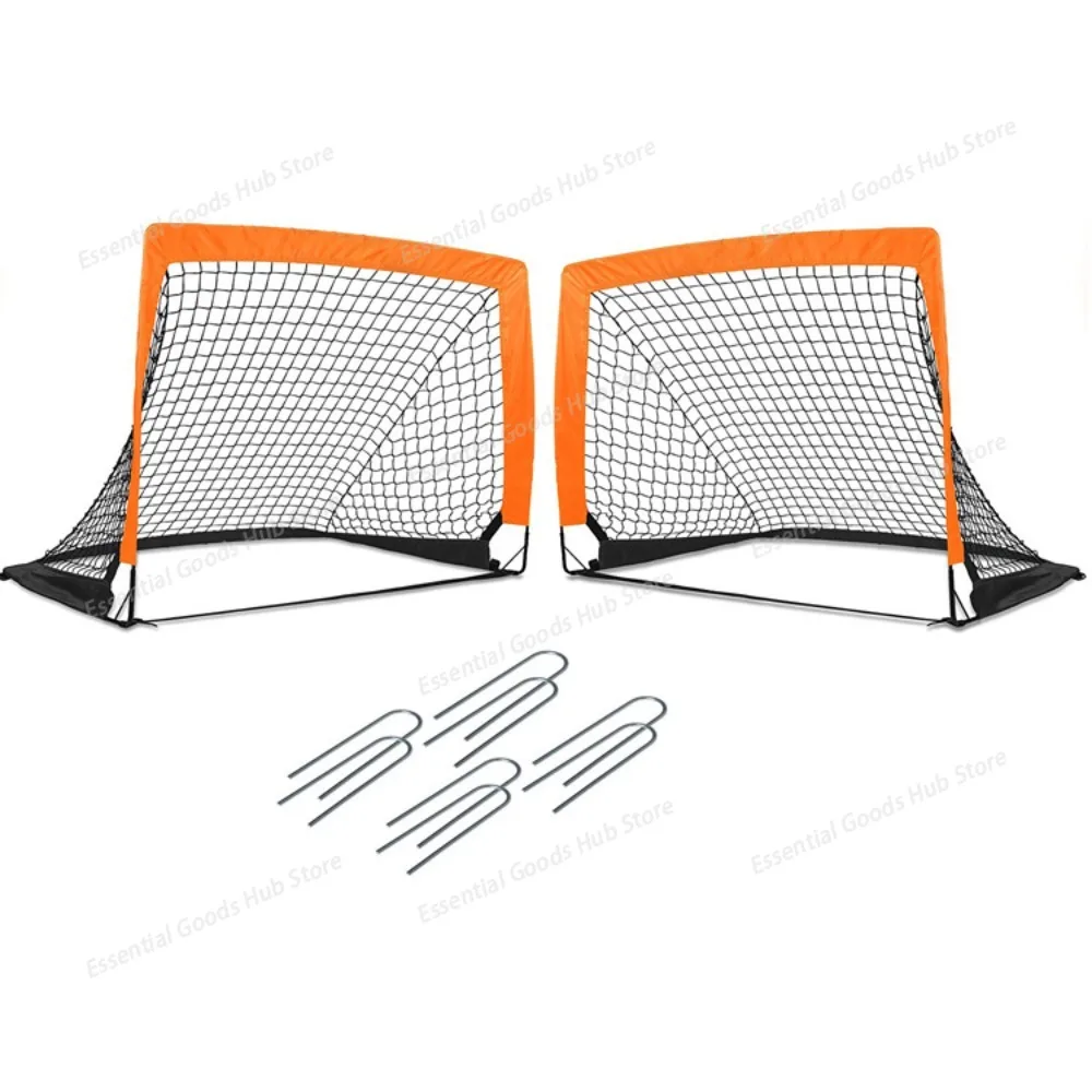 

2pcs Soccer Goals ft Portable Soccer Nets Outdoor Sport Training Equipment Soccer Goal with Carrying Bag Football Goal