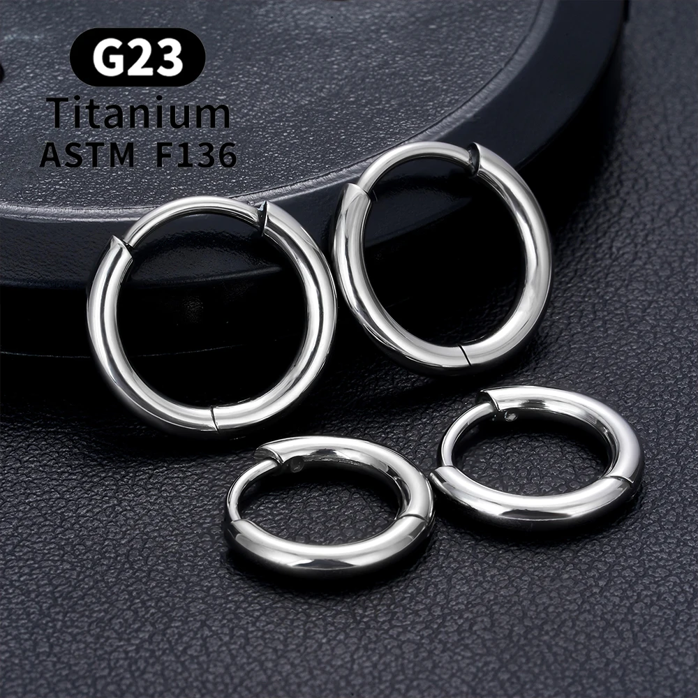 2/20PCS G23 Titan Ohrring Hoop CZ Klapp Segment Runde Nase Ring für Frauen Ohr Tragus Knorpel Helix Daith Piercing Schmuck – Detail 8