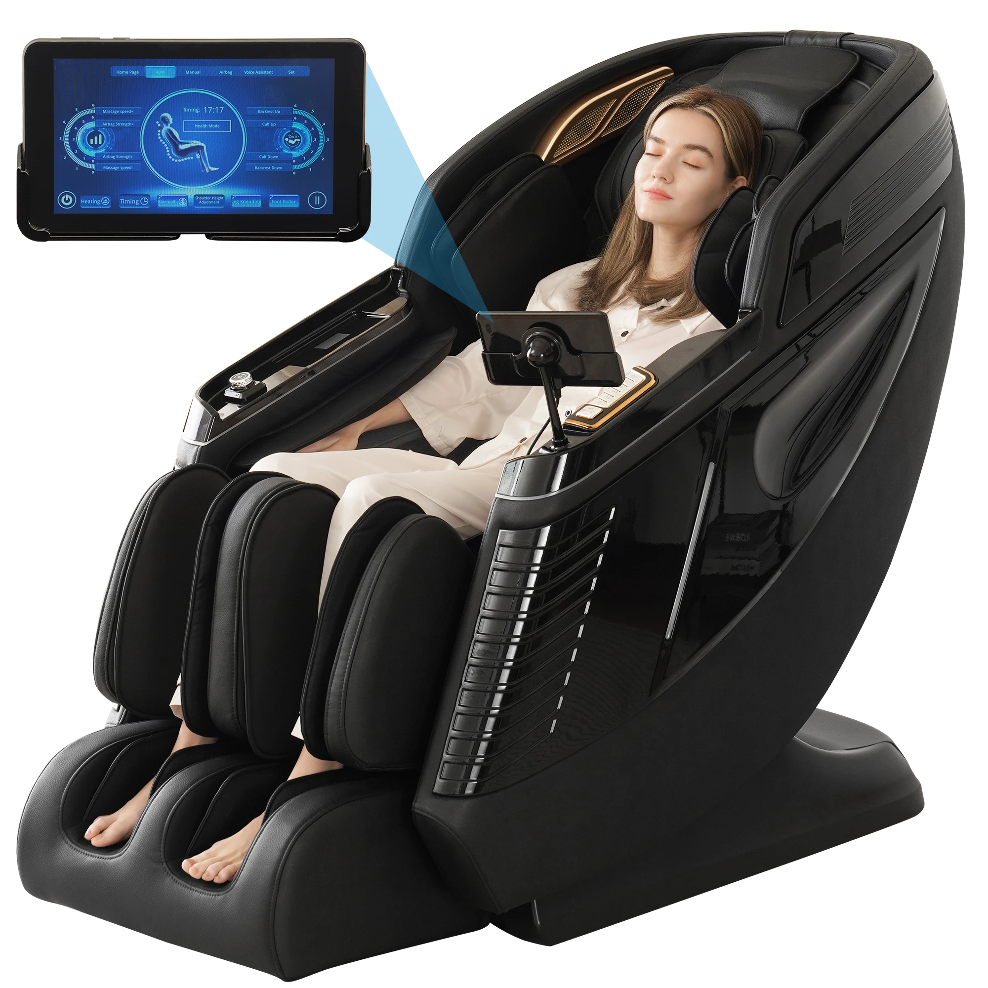 

Massage Chair Full Body, Zero Gravity Dual SL-Track Recliner with Heating, Dual Motor, Voice Control, Wireless and USB Charging