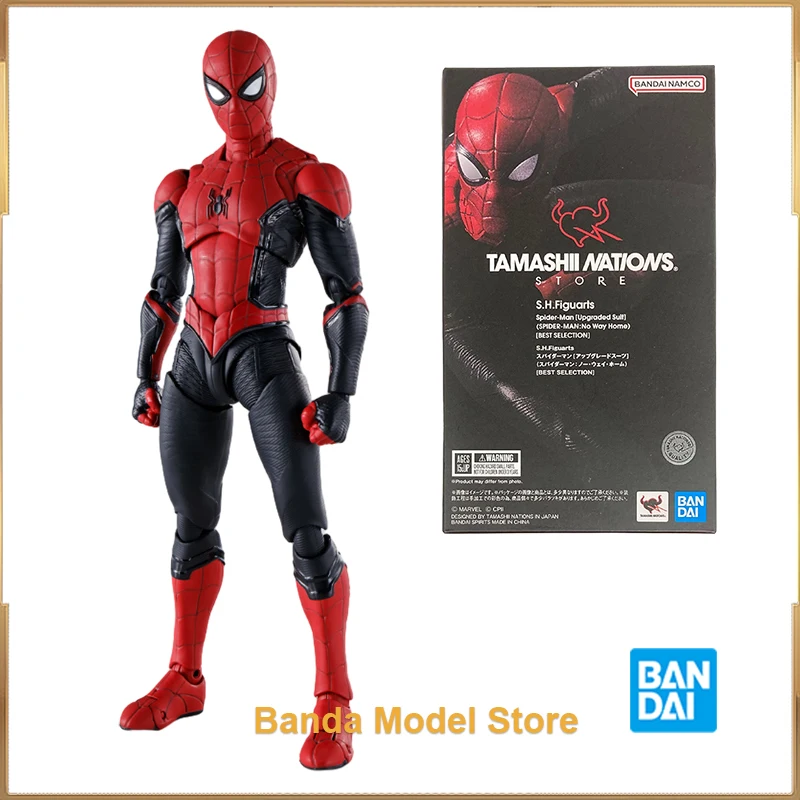 Original In Stock S.H.Figuarts SHF TAMASHII NATIONS Spider Man Upgraded Suit Action Figure Gifts Collectible Model Toys