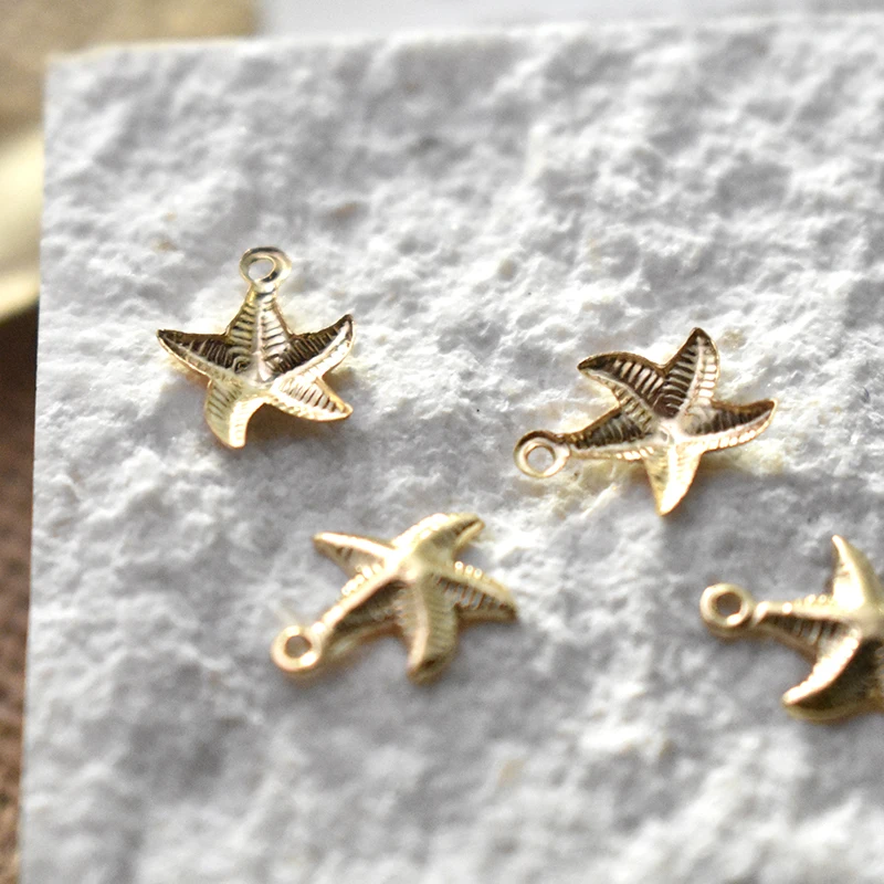 Seestern 14K Gold gefüllt Anhänger Seestern Charm Schmuck für DIY Armband Halskette Herstellung von Schmuckzubehör – Detail 18