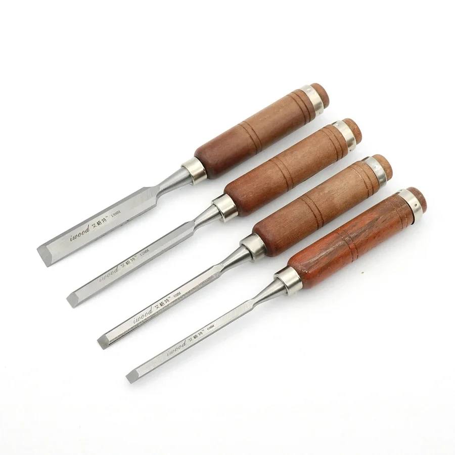 4Pcs 6/8/12/18mm Wood Work Carving Chisels Tool Set For Woodworking Carpenter