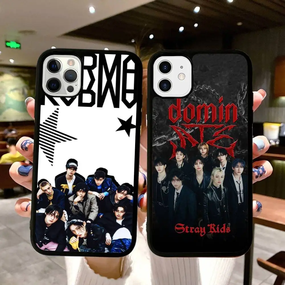 Kpop S-Stray K-Kids PC+TPU Phone Case For IPhone 11 12 13 14 15 16 17 Plus Pro Max Cover