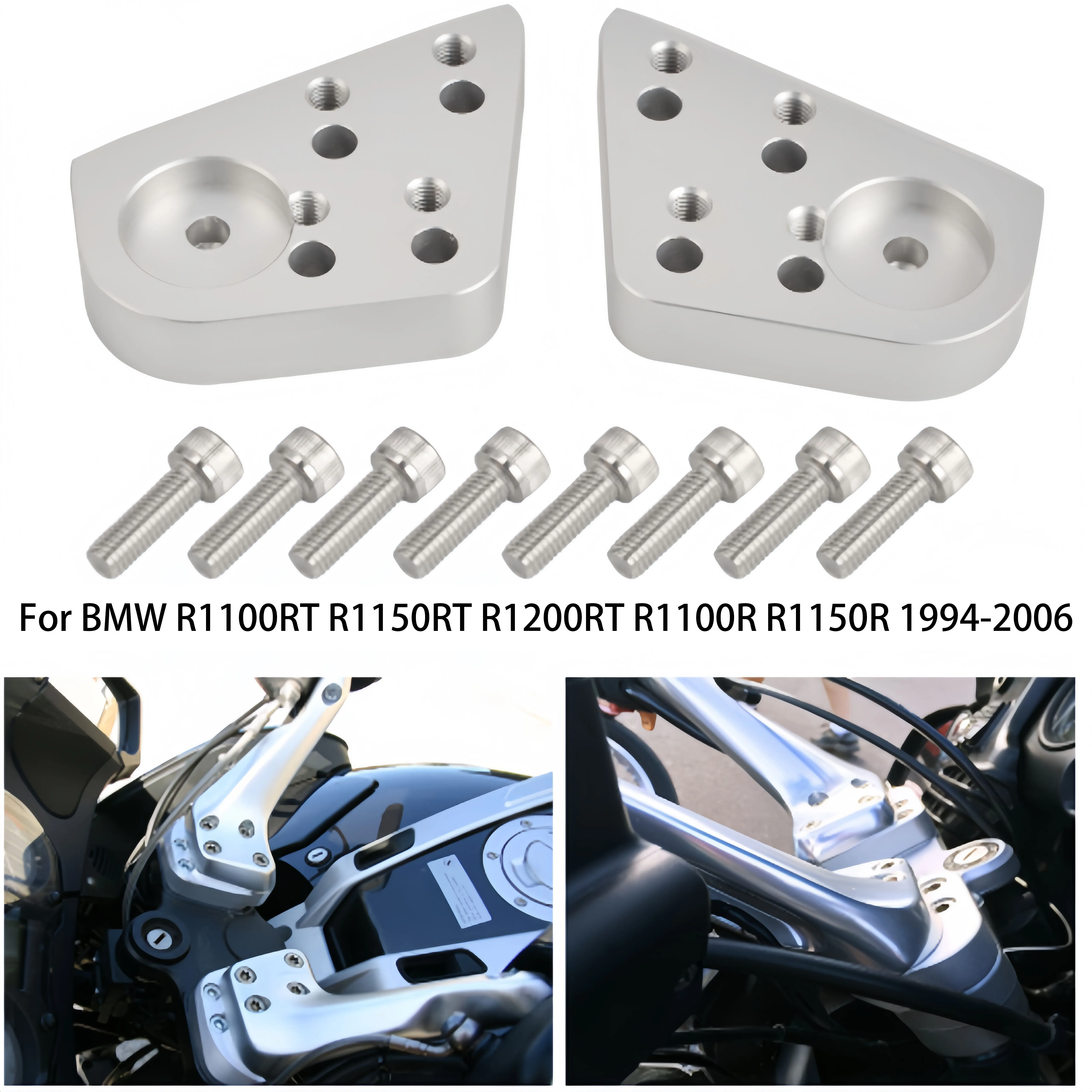 For BMW R1100RT R1150RT R1200RT R1100R R1150R 1994-2006 Motorcycle Handlebar Riser Adapter Kit Mount Handle Clamp