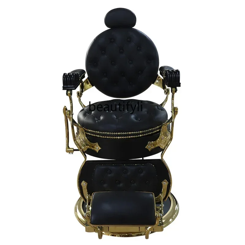 High-End Oil Head Large Chair Men's Barber Chair Special Cosmetology Shop  Can Be Put down Shaving Large Chair