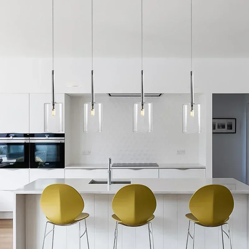 Minimalist Pendant Light LED Glass Chandelier for Restaurant Bar Hanging Lighting Modern Nordic Creative Personality Home Decor